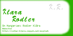 klara rodler business card
